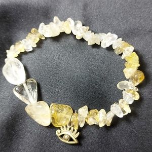 Tumbled Critine Crystal Bracelet featuring Nazar Eye of Protection